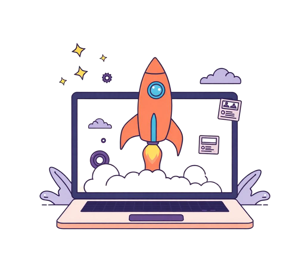 Rocket launching from a laptop